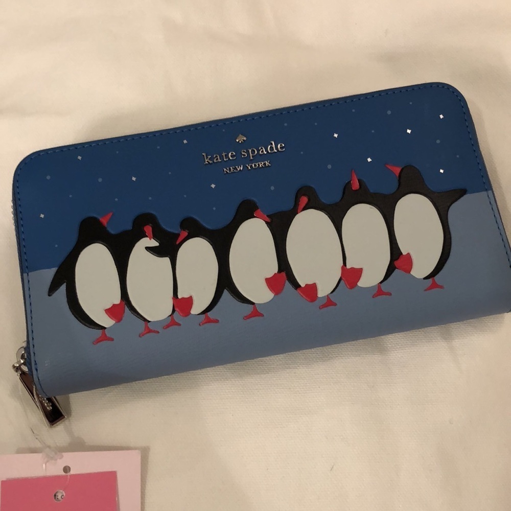 KATE SPADE “ARTIC FRIENDS” LEATHER CONTINENTAL WALLET NWT